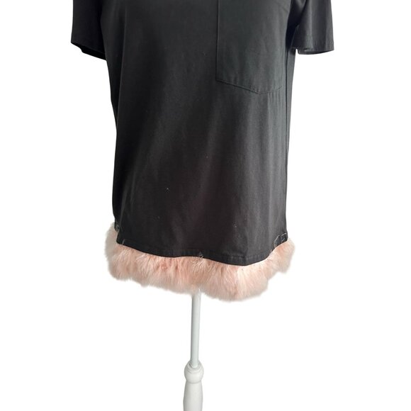 ZARA Faux Feather Trim T Shirt Sizs Small NEW with tags never worn - Picture 5 of 6